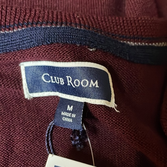 NWT club Room men’s v neck merino wool sweater size Medium - Picture 4 of 7